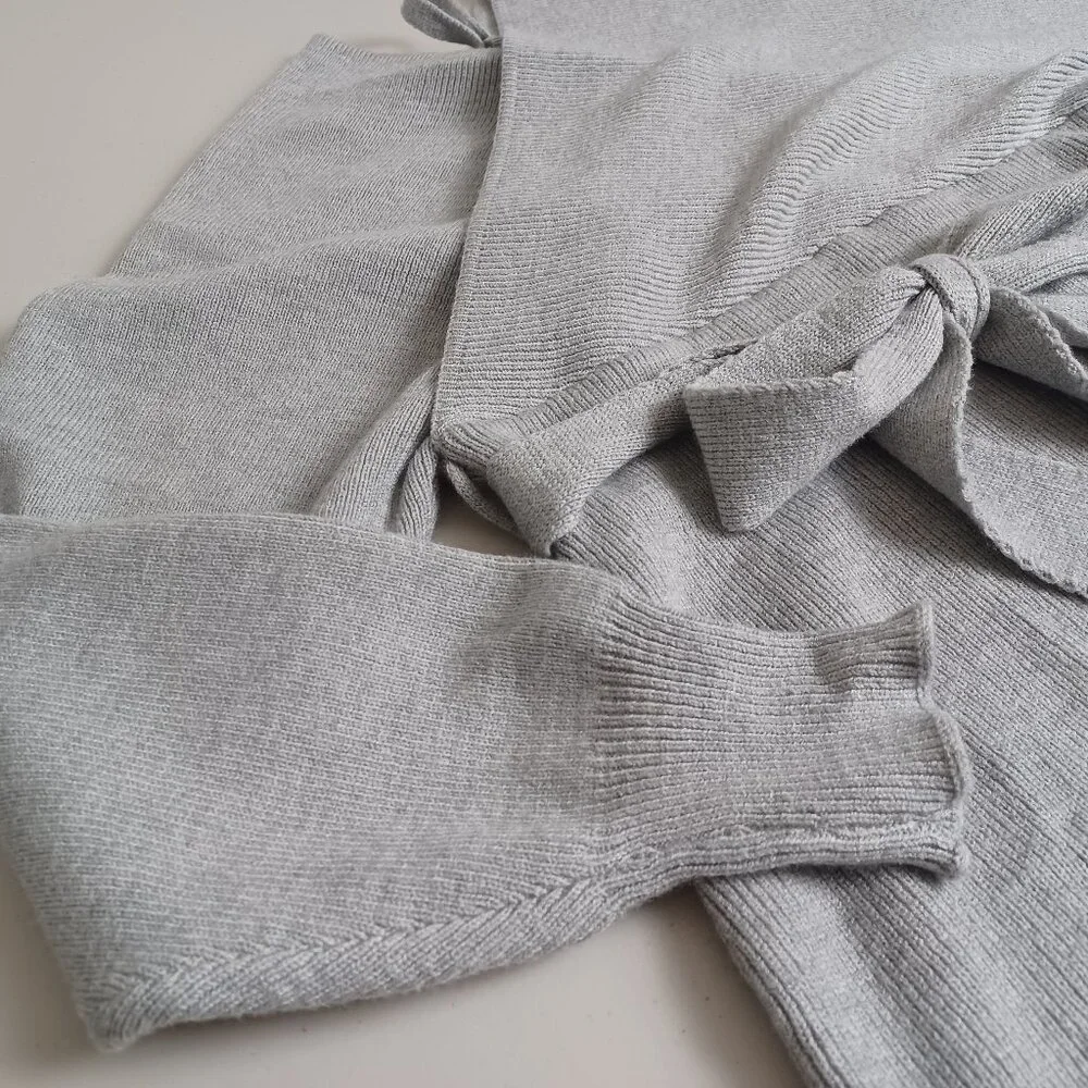 Crossover V-neck Mini Sweater Dress - Picture 6 of 15